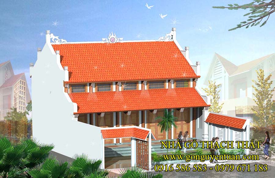 Mẫu nhà thờ họ 3 gian đẹp tại Hà Nội